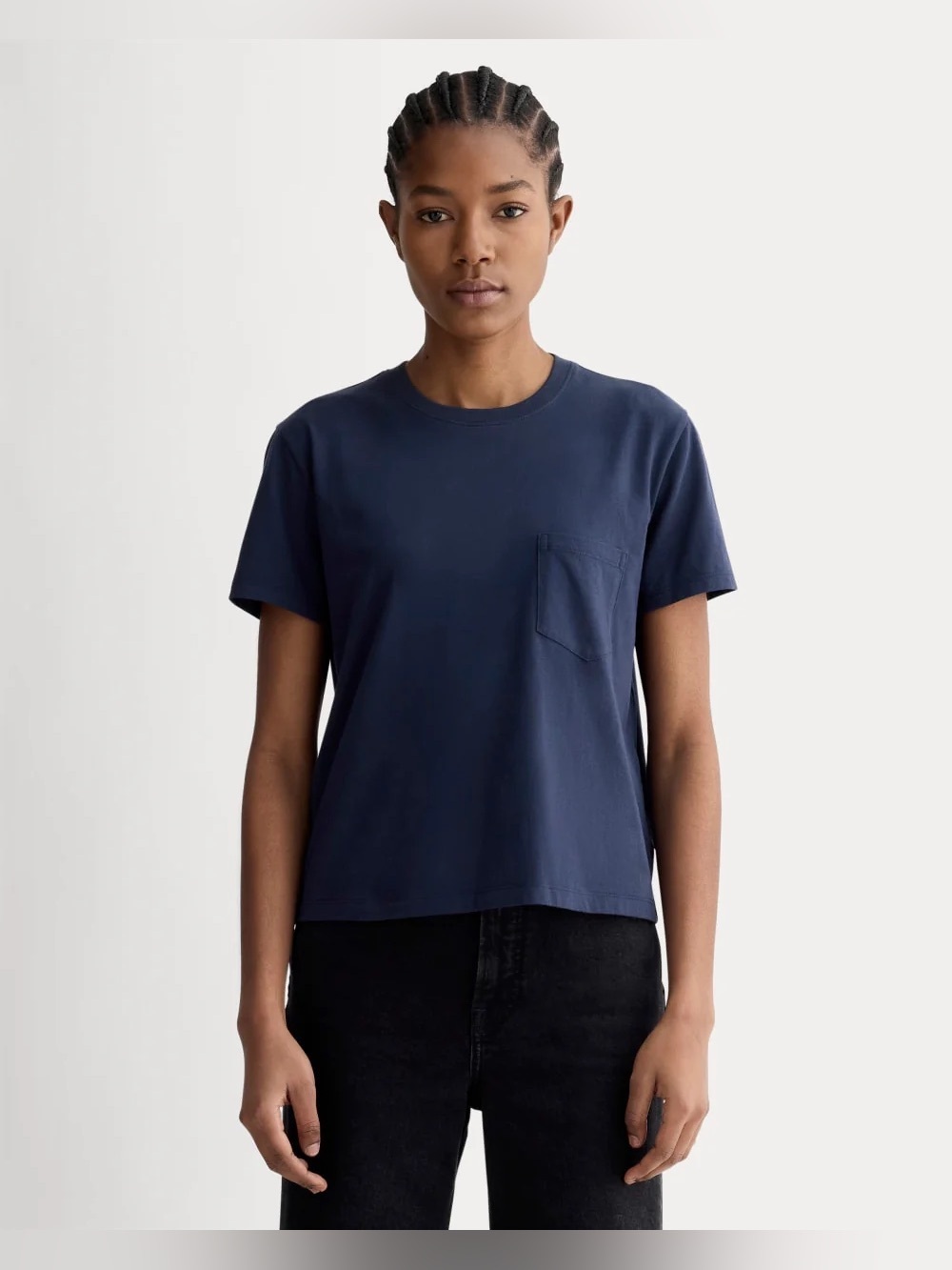 Everlane Organic Cotton Navy Blue Short Sleeve Tee Shirt Pocket